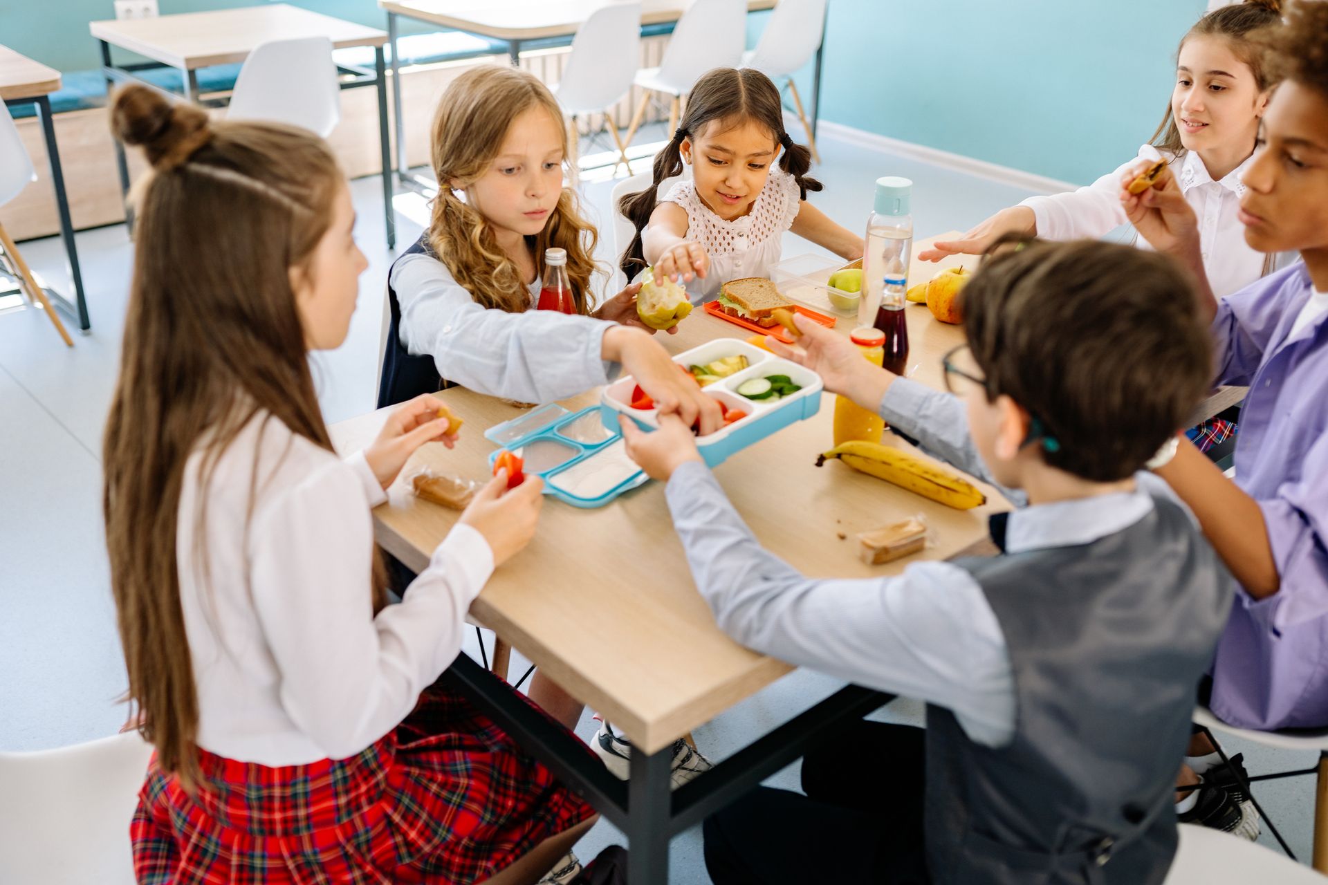 Children sharing a meal together